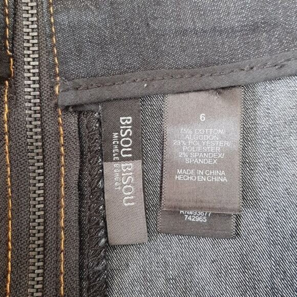 BISOU BISOU Y2K Blue Jeans Fitted High-Waist Pencil Midi Length Skirt Sz 6 - Picture 9 of 10